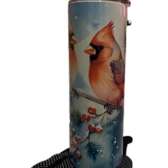 Cardinal Bird Themed Blue Water Bottle - Picture 1 of 1